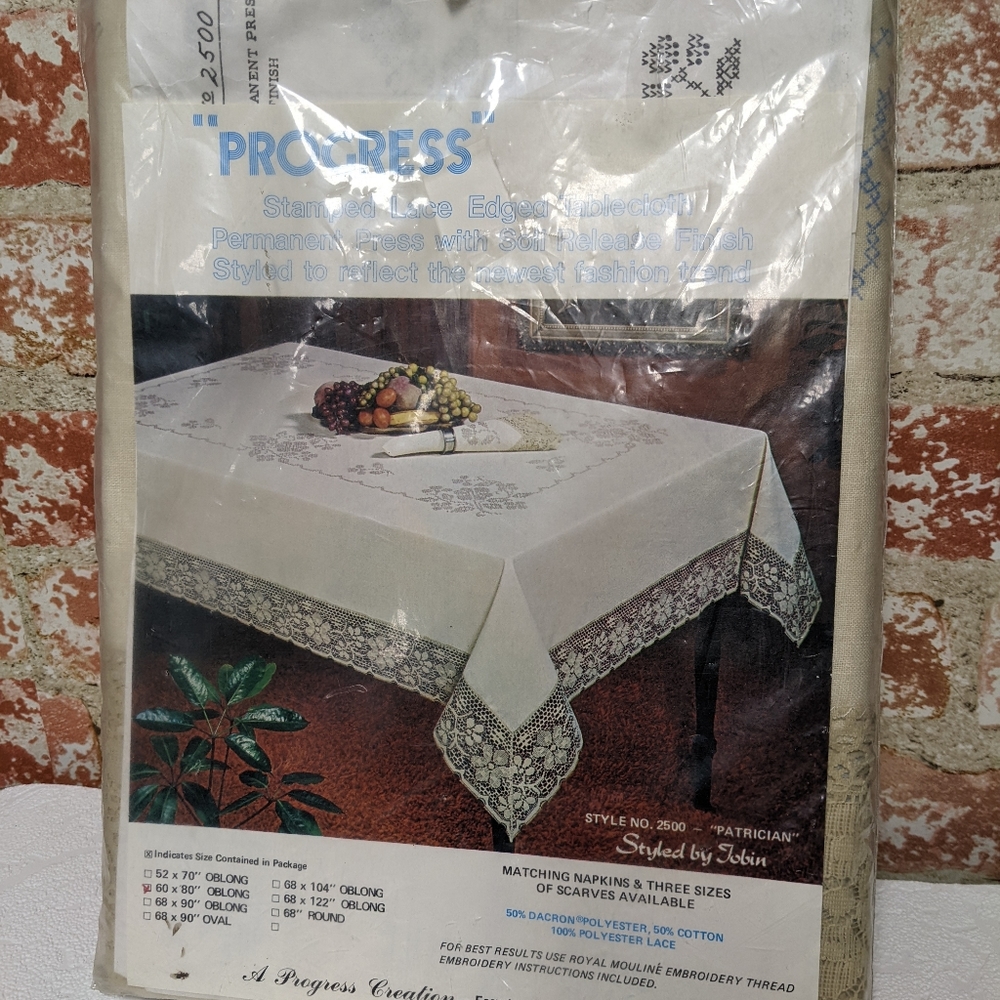 Vintage New Stamped Tablecloth